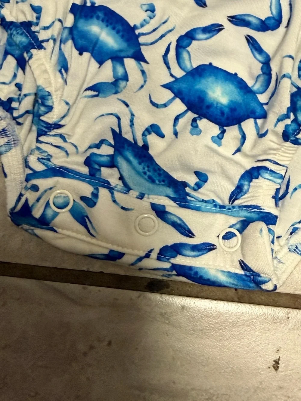 Southern Slumber bamboo viscose Blue Crab onesie pajamas